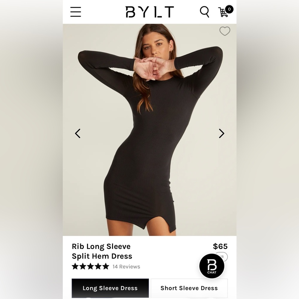 BYLT Basics Charcoal Long Sleeve Dress